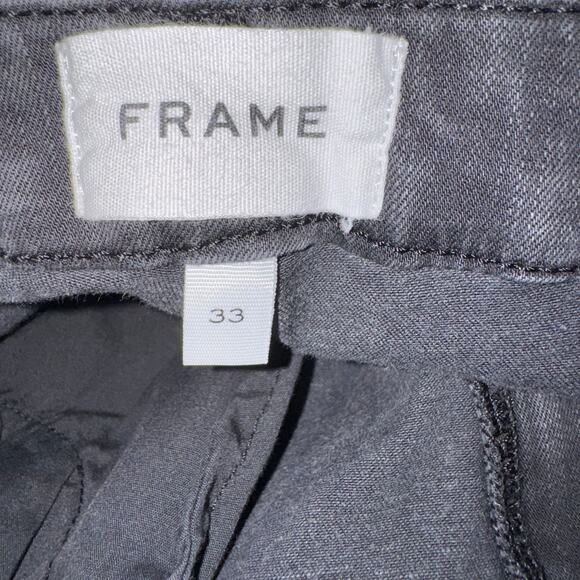 FRAME Le Crop Mini Boot Black Jeans 33 High Rise Designer Denim - Picture 4 of 6